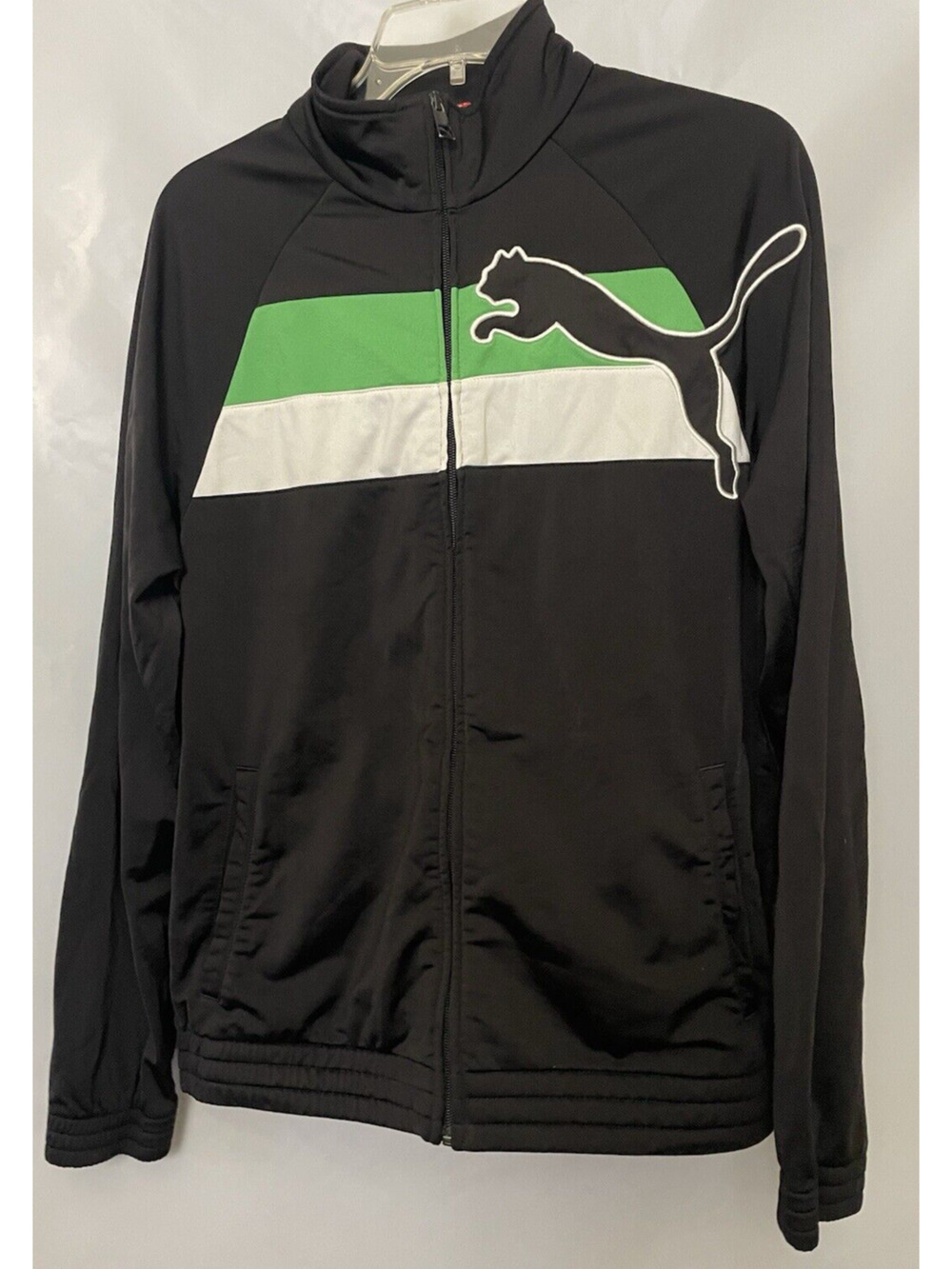 Puma Sweater Women Size L Black Full Zip Long Sleeved